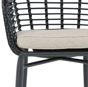 Tuinset 4 personen 120 cm Aluminium/wicker Zwart Lifestyle Garden Furniture Toledo/Vienna