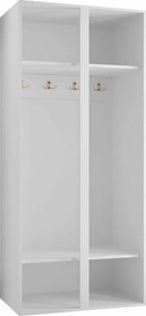 Kledingkast Hartford 396, Zwart, 186x74x44cm, 54 kg, Kledingkast deuren: Met scharnieren, Aantal planken: 2, Aantal planken: 2