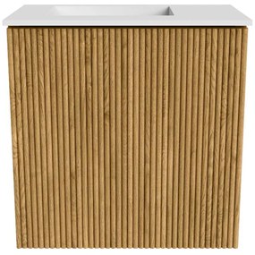 Mondiaz Joya 40cm toiletmeubel oak met wastafel faye links zonder kraangat talc