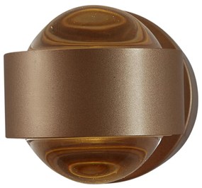 Badkamer Design wandlamp donker brons incl. LED IP44 - Lens Design IP44 rond Lamp