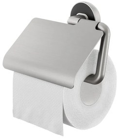 Tiger Cooper Toiletrolhouder - met klep - geborsteld RVS/zwart 800224