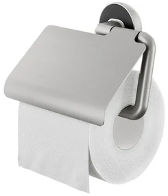 Tiger Cooper Toiletrolhouder - met klep - geborsteld RVS/zwart 800224