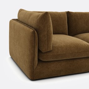 Modulaire 3-zitsbank met poef, gemêleerd polyester, Malo