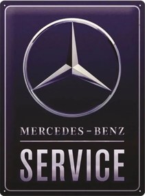 Metalen bord Mercedes-Benz - Service, (30 x 40 cm)