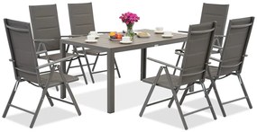 Verona polywood aluminium tuinset voor 6 personen Garden Point grijs