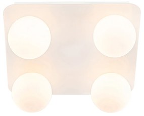 Moderne badkamer plafondlamp wit vierkant 4-lichts - Cederic Modern G9 IP44 Lamp