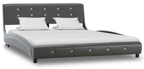 vidaXL Bed met matras kunstleer grijs 140x200 cm