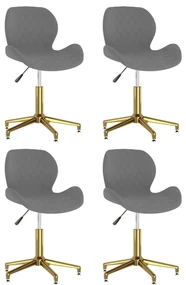 vidaXL Eetkamerstoelen draaibaar 4 st fluweel donkergrijs