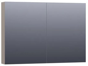 Saniclass Dual Spiegelkast - 100x70x15cm - 2 links- rechtsdraaiende spiegeldeur - MDF - mat taupe 7171