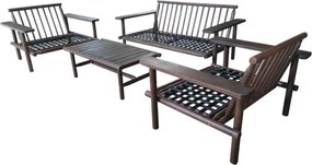 The Outsider Stoel-Bank Loungeset - Laruna - Acaciahout - Vintage Bruin /  Wit - The Outsider
