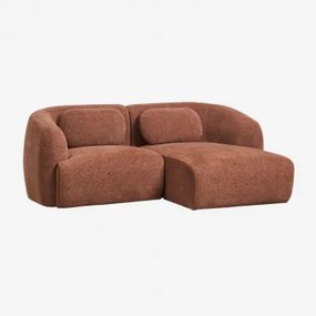Rechte Modulaire Chaise Longue Bank Van 2 Delen In Chenille Coquette Chenille Roestbruin - Sklum