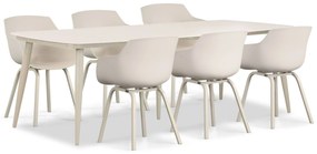 Tuinset 6 personen 240 cm Kunststof Taupe Lifestyle Garden Furniture Salina/Vienna