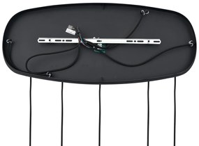 Moderne hanglamp zwart met amber glas 5-lichts - Sheena