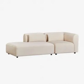 2-delige Modulaire Hoekbank Met Linker Divan Fogler Corduroy Linnen Beige - Sklum
