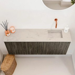 Mondiaz Joya DLux 100cm toiletmeubel shadow met wastafel faye rechts zonder kraangat opalo