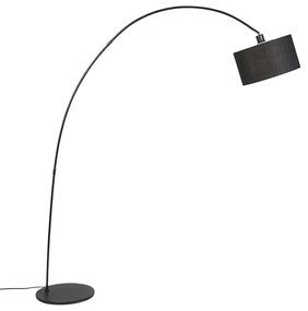 Smart Moderne booglamp met dimmer zwart incl. A60 Wifi - Vinossa Modern E27 Binnenverlichting Lamp