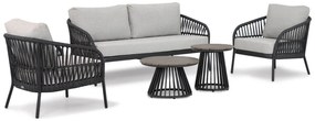 Stoel en Bank Loungeset Aluminium/rope Grijs 4 personen Coco Puerto/Sorrento