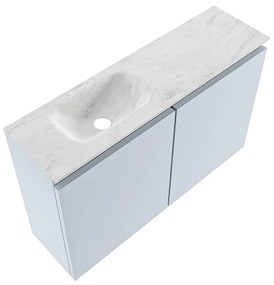 Mondiaz Ture DLux toiletmeubel 80cm clay met wastafel opalo links zonder kraangat