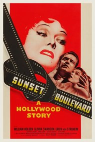 Kunstreproductie Sunset Boulevard (Vintage Cinema / Retro Movie Theatre Poster / Iconic Film Advert)