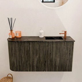 Mondiaz Joya DLux 80cm toiletmeubel ronding links shadow met wastafel faye rechts 1 kraangat lava