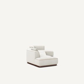 Open bank met hoek rechts met voetensteun in linnenfluweel, JACOPO