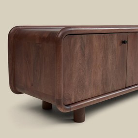 Houten Tv-meubel Met Ronde Hoeken 160 Cm - 160x43x50cm.