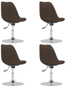 vidaXL Eetkamerstoelen draaibaar 4 st stof donkerbruin