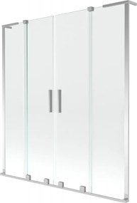 Mexen Velar L Duo badwand 2-delige schuifwand 140 x 150 cm, transparant, chroom - 896-140-003-02-01