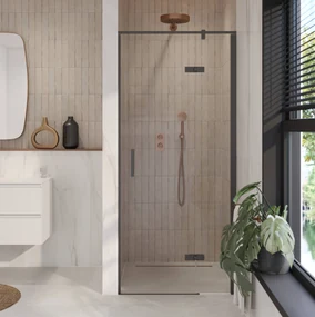 Ben Meteora draaideur rechts incl. antikalk 90x200 mat zwart