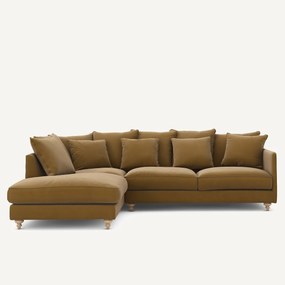 Linnen fluwelen hoekslaapbank, LAZARE