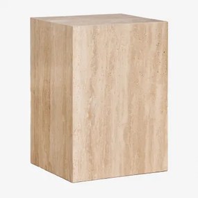 Set Van 2 Nachtkastjes 35x35 Cm In Natuurlijke Aluret-steen Travertijn - Sklum