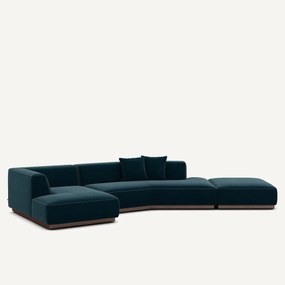 Open hoekbank links XL fluweel, Jacopo