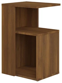 vidaXL Bijzettafel 36x30x56 cm bewerkt hout bruineikenkleurig