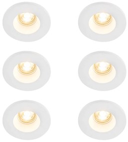 Set van 6 Inbouwspot wit 13 cm rond - Gypsy Stucco