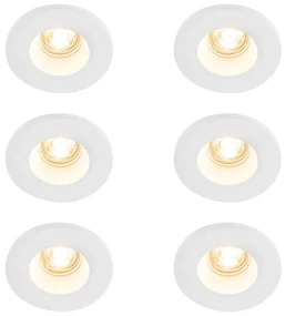 Set van 6 Inbouwspot wit 13 cm rond - Gypsy Stucco GU10 Binnenverlichting Gips Lamp