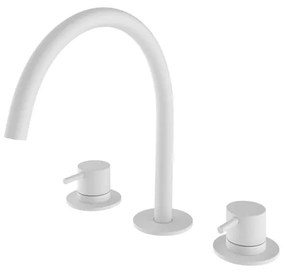 Hotbath Cobber inbouw wastafelmengkraan - 1 functie - 2 knoppen - mat wit CB033WH