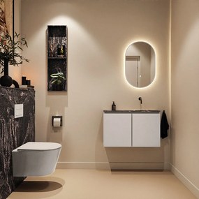 Mondiaz Ture DLux toiletmeubel 80cm linen met wastafel lava rechts zonder kraangat