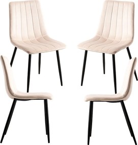 Set 4 Liny Fluwelen Stoelen