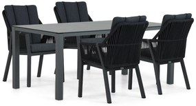 Tuinset 4 personen 180 cm Aluminium/rope Grijs Lifestyle Garden Furniture Verona/Mateo