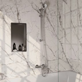 Brauer Stripe thermostatische badkraan met glijstang en 3 standen handdouche RVS geborsteld PVD