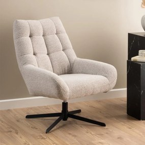 Draaibare Fauteuil Beige Boucle