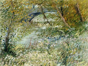 Kunstdruk River Bank in Springtime - Vincent van Gogh, (40 x 30 cm)