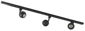 Modern railsysteem met 3 spots zwart 1-fase  - Iconic Gissi