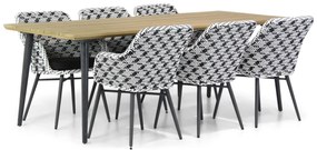 Tuinset 6 personen 240 cm Wicker Zwart Lifestyle Garden Furniture Crossway/Montana