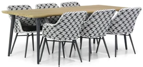 Tuinset 6 personen 240 cm Wicker Zwart Lifestyle Garden Furniture Crossway/Montana