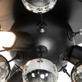 Design plafondlamp zwart met smoke glas 40 cm 4-lichts - Explode Design G9 bol / globe / rond Binnenverlichting Lamp