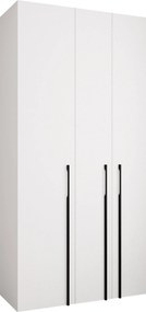 Kledingkast Hartford 571, Zwart, Wit, 246x120x42cm, 100 kg, Kledingkast deuren: Met scharnieren, Aantal planken: 8, Aantal planken: 8