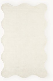 Handgeweven viscose vloerkleed Wavy met golvende rand
