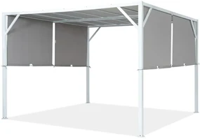 Metalowa pergola tarasowa Santorini 3 x 3 m biało-antracytowa Garden Point