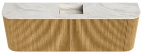 Mondiaz Joya DLux 125cm toiletmeubel ronding links/rechts oak met wastafel faye midden 1 kraangat ostra